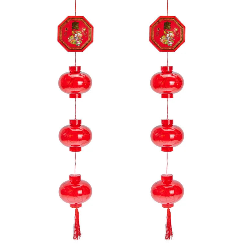 Traditional Red Lantern USB LED String Light Spring Festival Battery Operated Party Supplies Chinese New Year Decoration