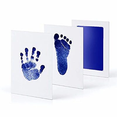 Blue handprint and footprint with ink pad