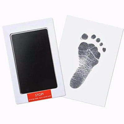 Black footprint with ink pad