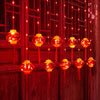 Traditional Red Lantern USB LED String Light Spring Festival Battery Operated Party Supplies Chinese New Year Decoration