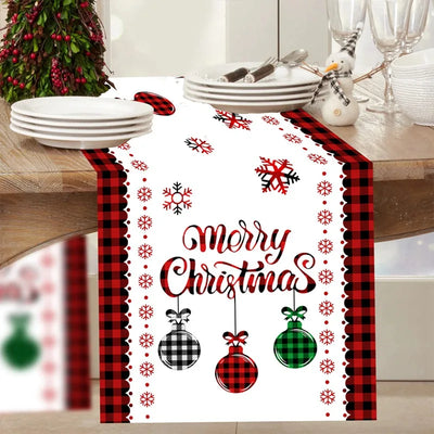 Christmas Table Runner Merry Christmas Decorations For Home 2024 Cristmas Ornament Merry Xmas Navidad Noel Gifts New Year 2025