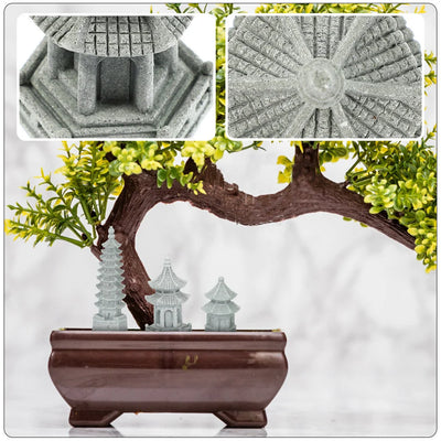 Asia Garden Decorations Mini Lanterns Statue Aquarium Hiding Cave Gardening Sandstone Pagoda Outdoor Accessories