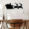 Sleigh metal art in home office setting