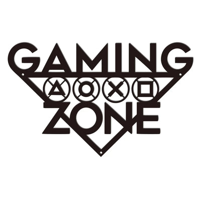 1pc Gaming Zone Wall Hanging Art Gamer Metal Wall Mounted Decor Gamer Room Sign Gaming Room Metal Wall Decor Playroom Decor Home