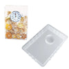 Rectangular resin clock with yellow floral design and mold.