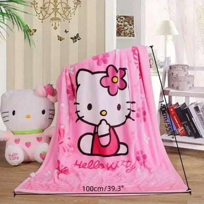 Sanrio Hello Kitty Plush Blanket Bed Sheet Children Adult Soft Blankets Cartoon Aircondition Nap Blanket Spring Fluffy Quilt