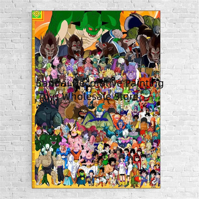 HD Canvas Painting Poster Wall Art Print Dragon Ball All Personnel Son Goku Classic Decorative Pictures for Living Room No Frame