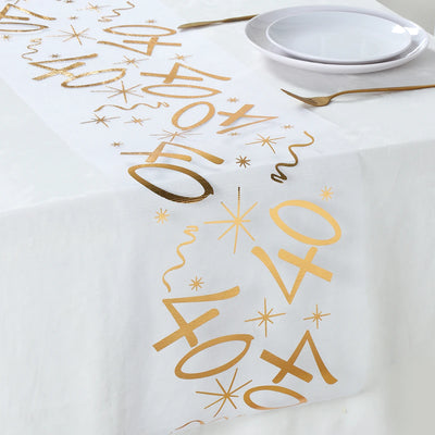 18th 40th Birthday Table Runner Birthday Party Decorations Polyester Table Cover for Home Birthday Celebration Party Supplies