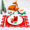 Snowflake Shaped Coaster Home Placemat Absorbent Non-slip Insulation Coaster Thickened Felt Table Mats Christmas Home Decoration