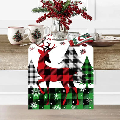 Christmas Table Runner Merry Christmas Decorations For Home 2024 Cristmas Ornament Merry Xmas Navidad Noel Gifts New Year 2025