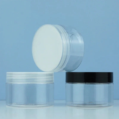 12Pcs 100/120/150/200/250ml Clear Plastic Jar and Lids Skincare Cosmetic Cream Jar Travel Set Refillable Bottles Storage Jars