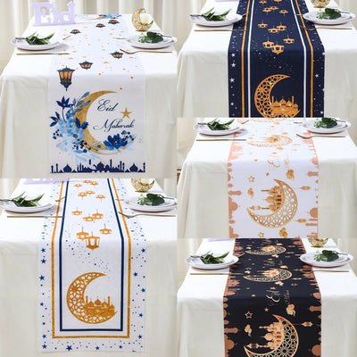 Ramadan Table Runner Eid Mubarak Decor for Home 2025 Ramadan Kareem Islamic Muslim Party Eid Al-Fitr Gifts Ramadan Decoration