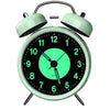 Green retro twin bell alarm clock with luminous dial