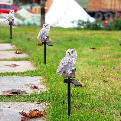 Owl Lights Outdoor Solar Powered Lawn Floor Lamp Waterproof Landscape Lighting Pathway Yard Lawn Garden Decor LED Animal Lantern