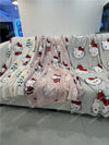 New Christmas Halloween Ghost Hello Kitty Plush Cartoon Large Flannel Blanket Cute Cotton Sofa Nap Blanket Bed Sheet Xmas Gift