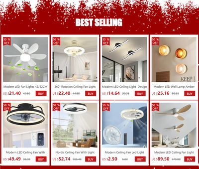 Best selling modern LED ceiling fans and lights