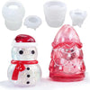 DIY Resin Christmas Snowman Resin Jar Mold with Lid for Epoxy Resin Casting for Jewelry Storage Box Candy Container Home Decor