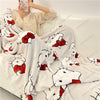 New Christmas Halloween Ghost Hello Kitty Plush Cartoon Large Flannel Blanket Cute Cotton Sofa Nap Blanket Bed Sheet Xmas Gift