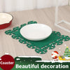 Snowflake Shaped Coaster Home Placemat Absorbent Non-slip Insulation Coaster Thickened Felt Table Mats Christmas Home Decoration