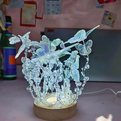 DIY Butterfly Night Light Set Handmade LED Light-up Butterfly Table Lamp for Bedroom Decor Women And Girls Birthday Gift