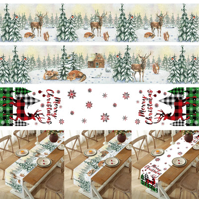 Christmas Table Runner Merry Christmas Decorations For Home 2024 Cristmas Ornament Merry Xmas Navidad Noel Gifts New Year 2025