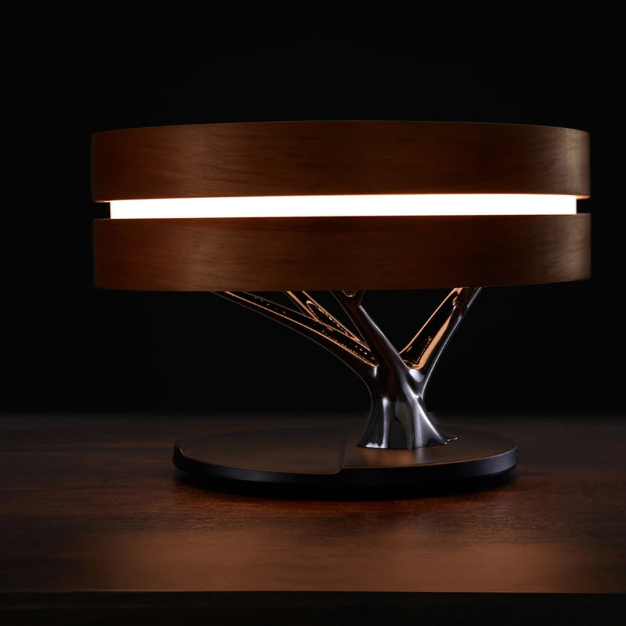 Home Tree Light Wireless Charging Lamp Desk Light Wooden Smart BT Speaker Sleep Mode Table Lamp