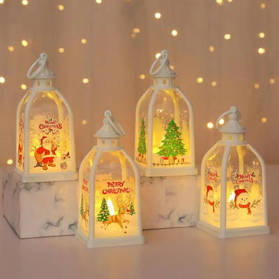 Christmas Lantern Decorative Holiday Tabletop Christmas Decoration Battery Operated LED Candle Light For Holiday Centerpieces