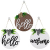 Welcome Ornaments Plaque Wooden Festival Decor Hanging Sweet Home Family Door Sign for Garden Home Decoration Accessories