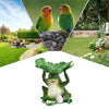 Garden Frog Decor Resin Figurine With Bird Feeder Frog Bird Feeder Collectible Figurine For Patio Yard Lawn Ornament