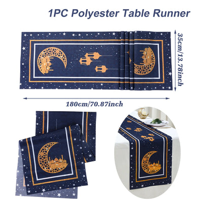 Ramadan Kareem Moon Castle Table Runner Eid Mubarak Decorations 2025 For Home Islamic Muslim Party Supplies Kitchen Table Cover