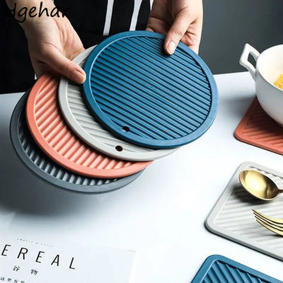 Tea Mat Waterproof Heat Insulation Non-Slip Placemat Soft Home Fashion Washable Bowl-coaster Irregular Design Simple Decoration