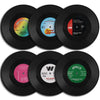 Cup Coaster Set 6 Pcs Cup Mat Vinyl Record Coasters Non-slip Coffee Coasters Heat-resistant Music Drink Coasters Table Mats Cups