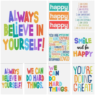 Positive Kid Classroom Wall Picture Inspirational Canvas Poster Education Playroom Motivational Art Painting Child Bedroom Decor