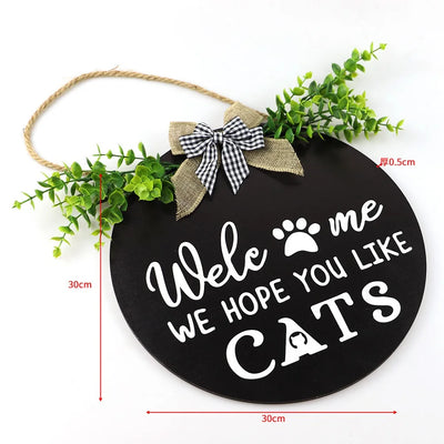 Welcome Ornaments Plaque Wooden Festival Decor Hanging Sweet Home Family Door Sign for Garden Home Decoration Accessories