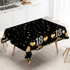 Gold Black Birthday Table Cloth 18 Years Old Birthday Decoration Happy Birthday Party Supplies Gold Glitter Tablecloth Decor