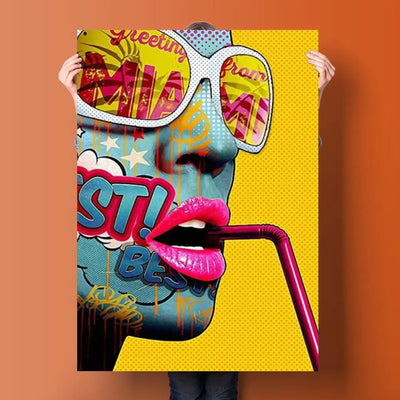 Modern Pop Graffiti Abstract Wall Art Cool Girls Eating Lollipops Sexy Women Oil On Canvas Posters And Prints Home Decor Gift