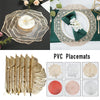 Gold Silver Hollow 6pcs Placemats Pvc Insulation Pad Dining Cup Table Mat Coaster Waterproof and Oil-Proof Table Mat Decoration