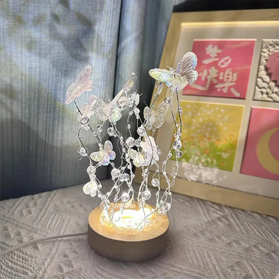 DIY Butterfly Night Light Set Handmade LED Light-up Butterfly Table Lamp for Bedroom Decor Women And Girls Birthday Gift