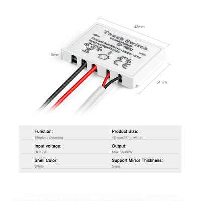 Touch switch module with wiring details