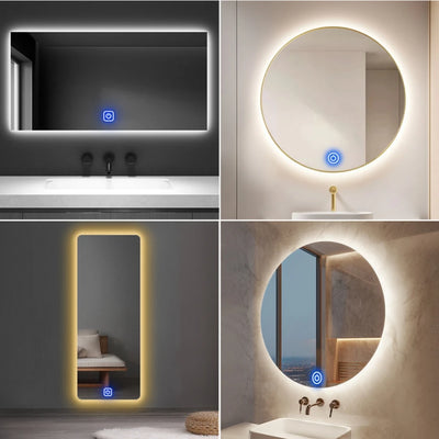 Various mirror designs with LED lighting