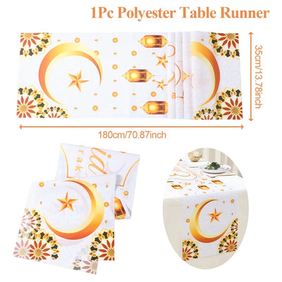 Ramadan Table Runner Eid Mubarak Decor for Home 2025 Ramadan Kareem Islamic Muslim Party Eid Al-Fitr Gifts Ramadan Decoration