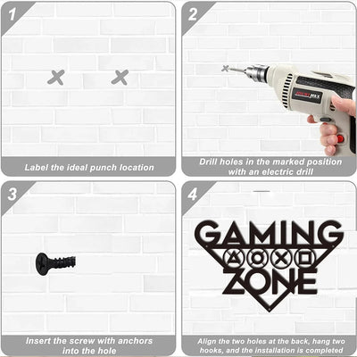 Installation steps for Gaming Zone wall decor