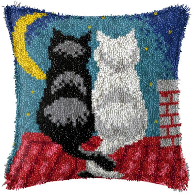 Animal Cushion Smyrna Button Package DIY Latch Hook Throw Pillow Embroidery Pillow Foamiran For Needlework Pillow Embroidery Set