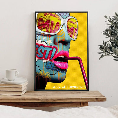 Modern Pop Graffiti Abstract Wall Art Cool Girls Eating Lollipops Sexy Women Oil On Canvas Posters And Prints Home Decor Gift