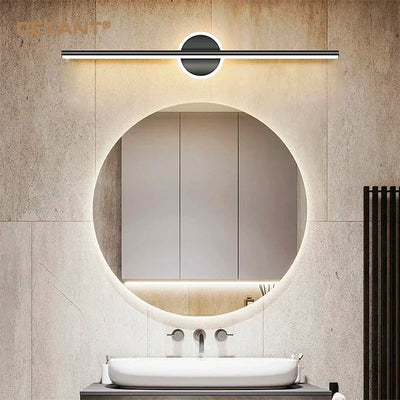 Stylish LED wall lamp in modern bathroom