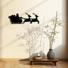 Sleigh metal wall art in minimalist room with plant