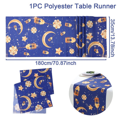 Ramadan Table Runner Eid Mubarak Decor for Home 2025 Ramadan Kareem Islamic Muslim Party Eid Al-Fitr Gifts Ramadan Decoration