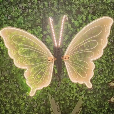 Outdoor Open and Closed LED Luminous Butterfly Christmas Tree hanging ornaments Landscape Lights for Yard Lawn Patio Garden