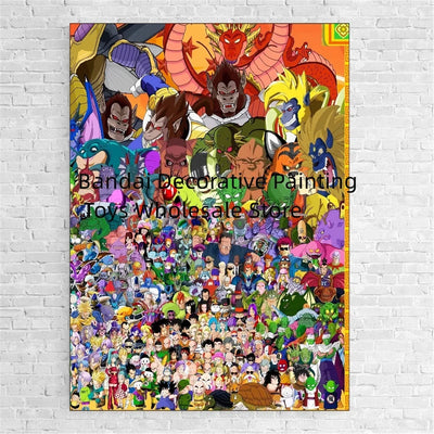 HD Canvas Painting Poster Wall Art Print Dragon Ball All Personnel Son Goku Classic Decorative Pictures for Living Room No Frame