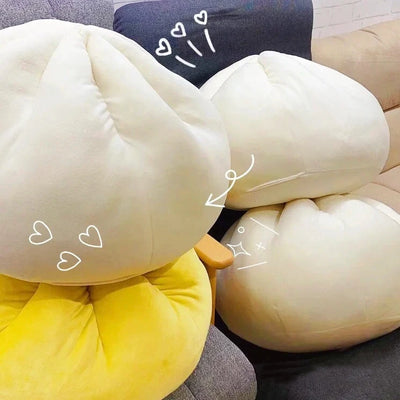 Steamed Stuffed Bun Throwing Pillow Food Plushie Soft Sofa Headrest for Women Pillow Cushion Home Decor Kids Toy Birthday Gift